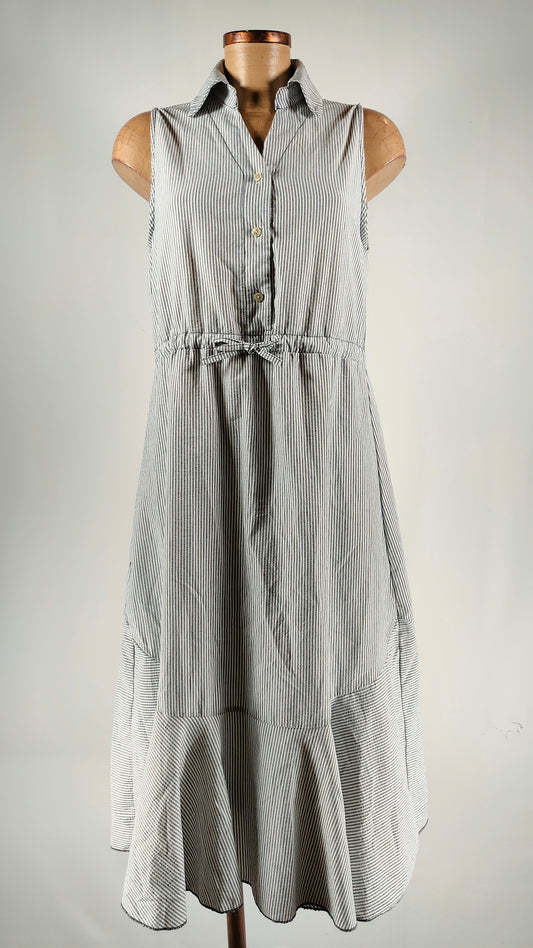 Vestido largo rayas ajustable en cintura