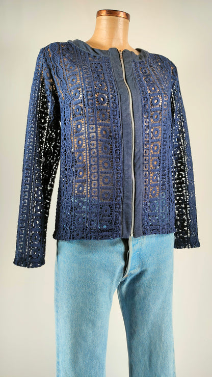 Chaqueta calada azul
