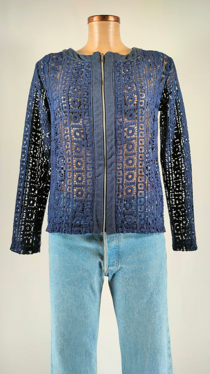 Chaqueta calada azul