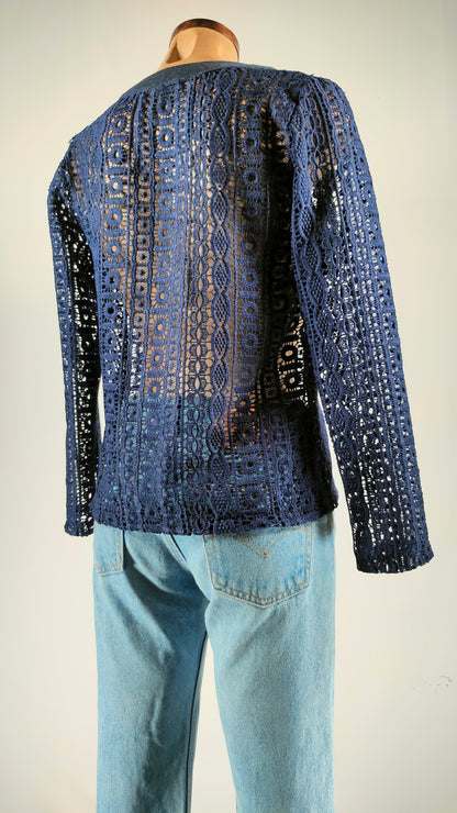 Chaqueta calada azul
