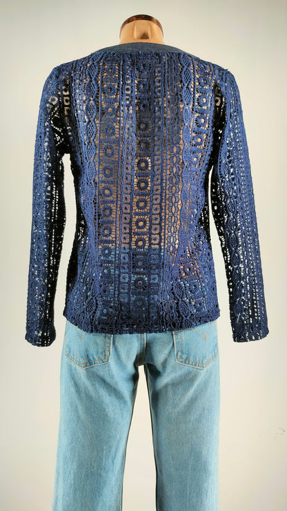Chaqueta calada azul