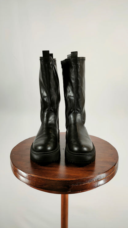 Botas polipiel negras con plataforma