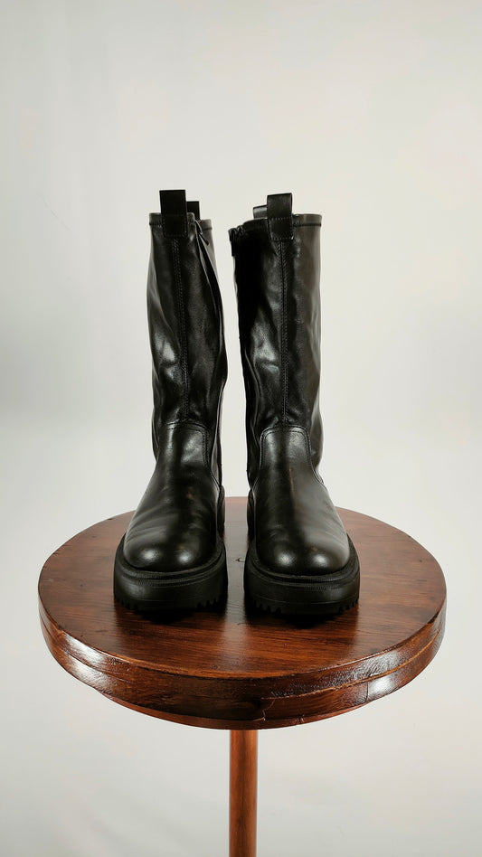 Botas polipiel negras con plataforma