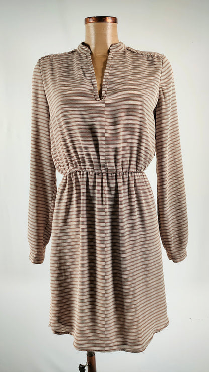 Vestido Mango Suit marrón y beige