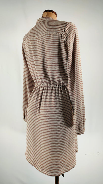 Vestido Mango Suit marrón y beige