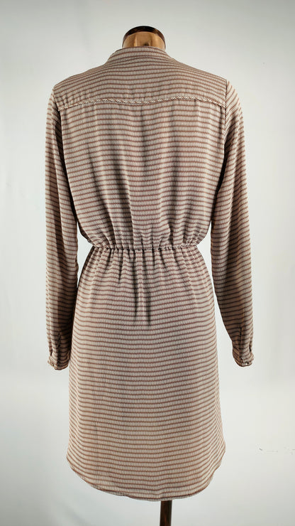 Vestido Mango Suit marrón y beige