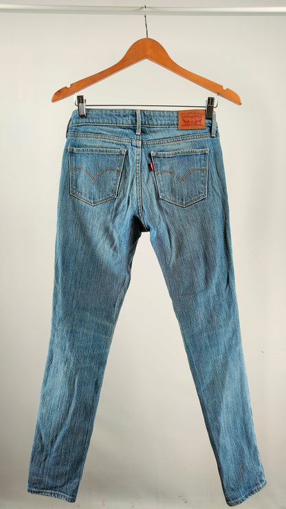 Levi's 711 skinny azul claro con oberturas