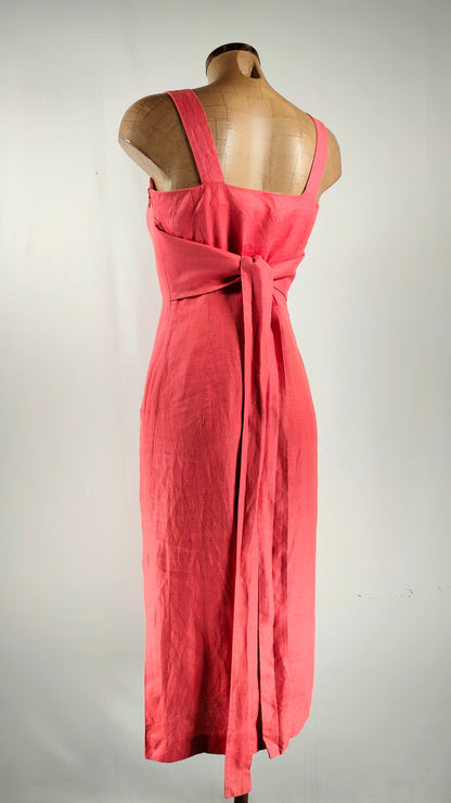 Vestido de lino Luis Civit rosa