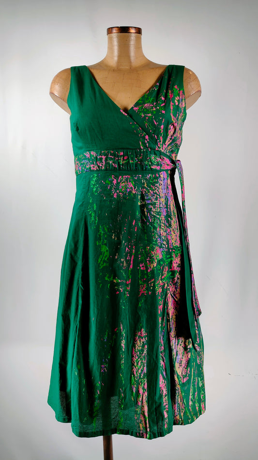Vestido verde algodón AD