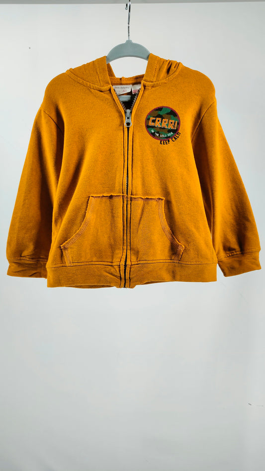 Sudadera mostaza con cremallera