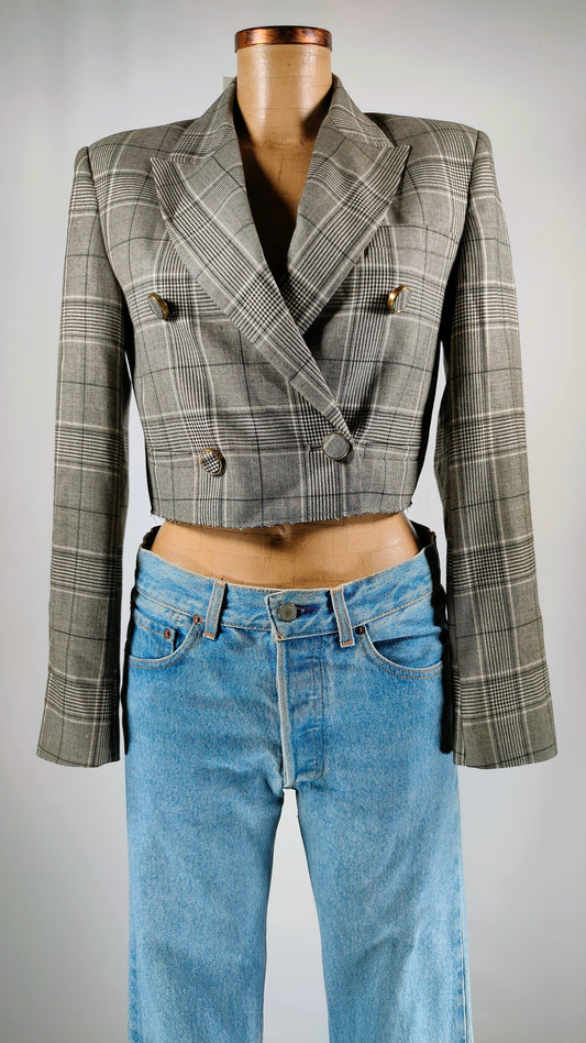 Americana crop con efecto deshilachado