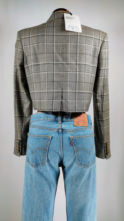 Americana crop con efecto deshilachado