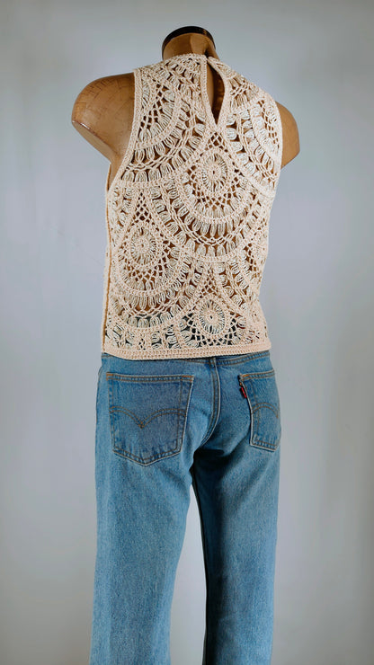Top calado beige Massimo Dutti Beige