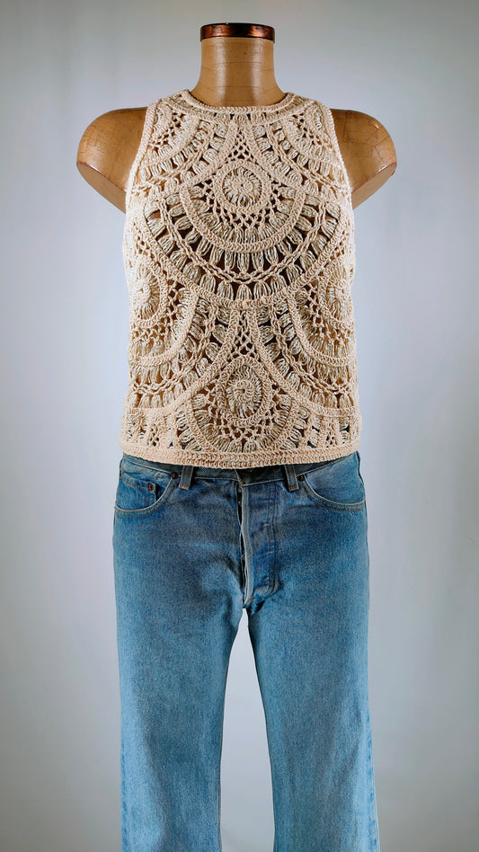 Top calado beige Massimo Dutti Beige