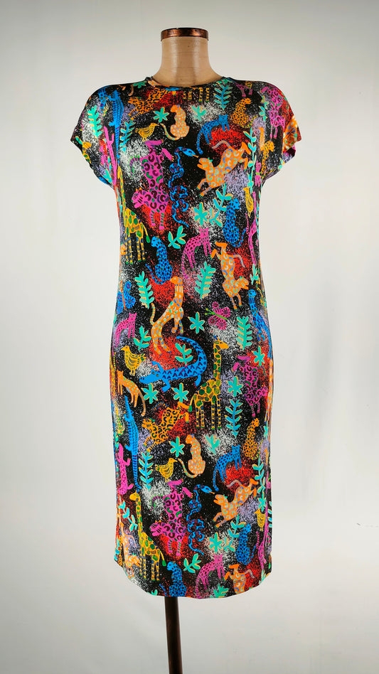 Vestido multicolor estampado animales