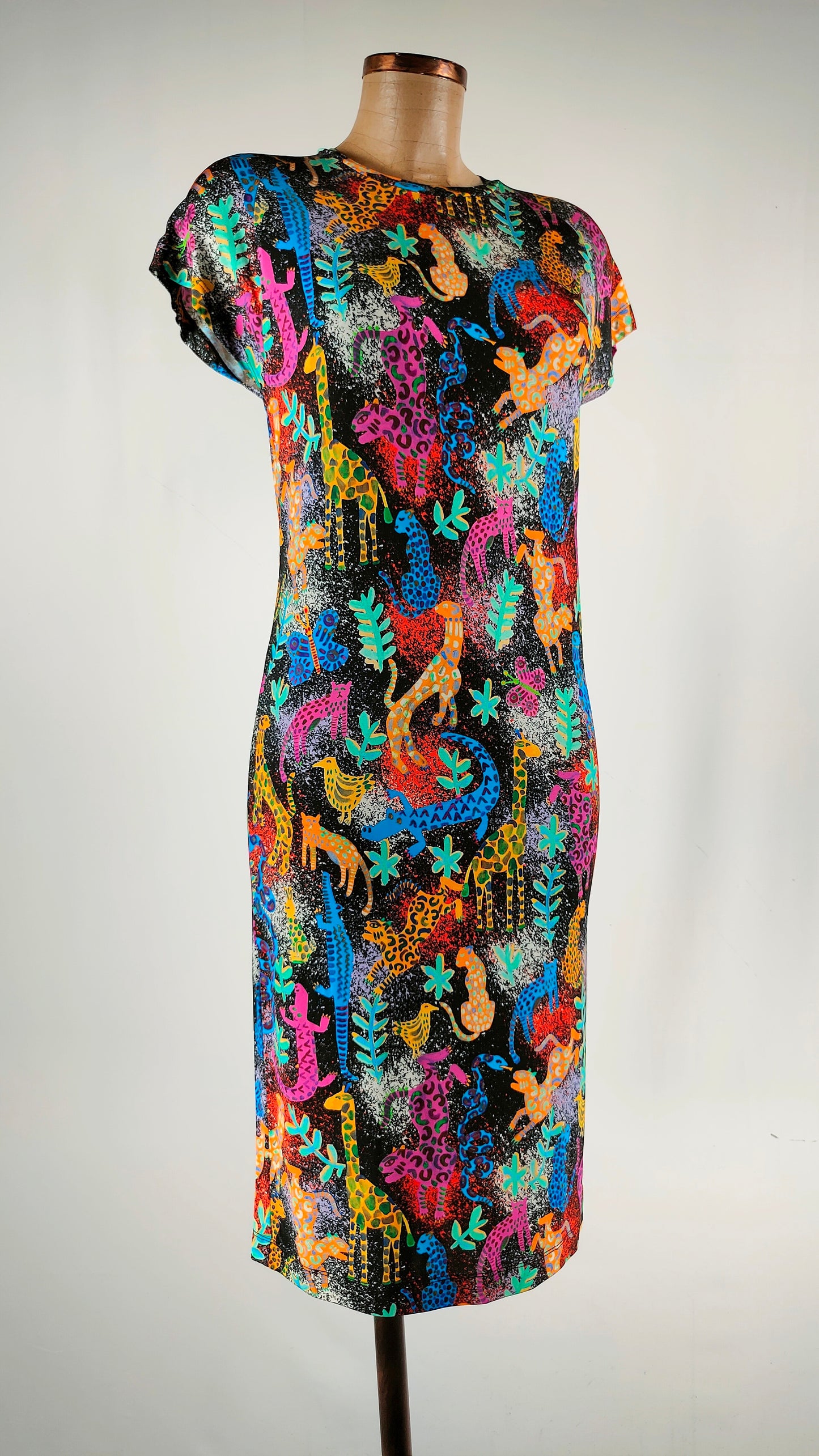 Vestido multicolor estampado animales