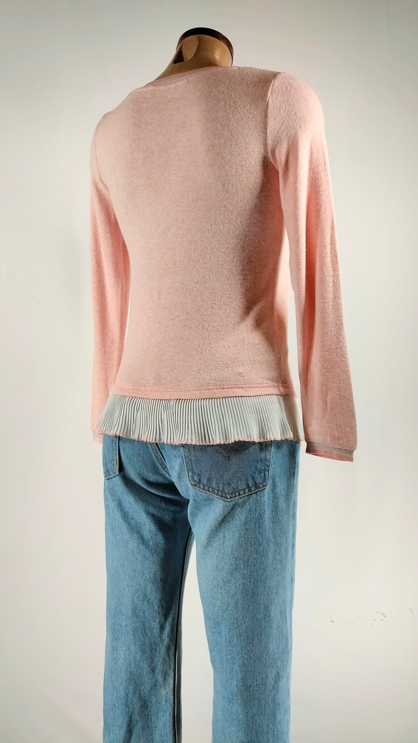Jersey Naf Naf con detalle plisado blanco