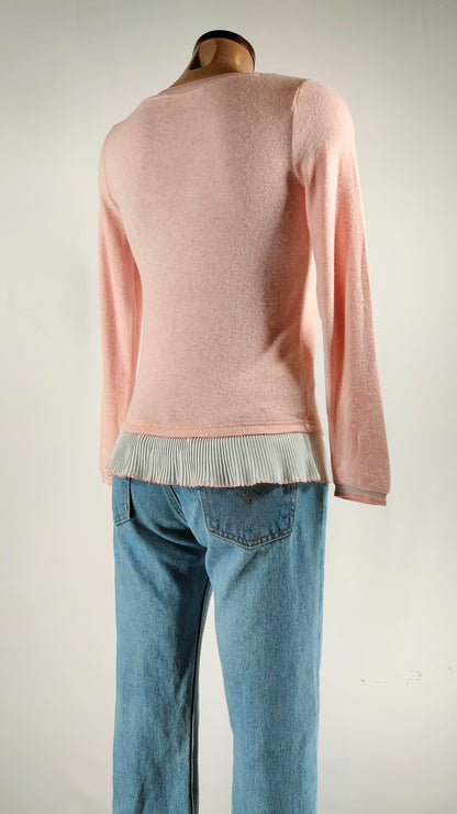Jersey Naf Naf con detalle plisado blanco