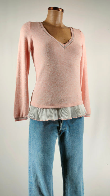 Jersey Naf Naf con detalle plisado blanco