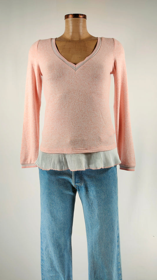 Jersey Naf Naf con detalle plisado blanco