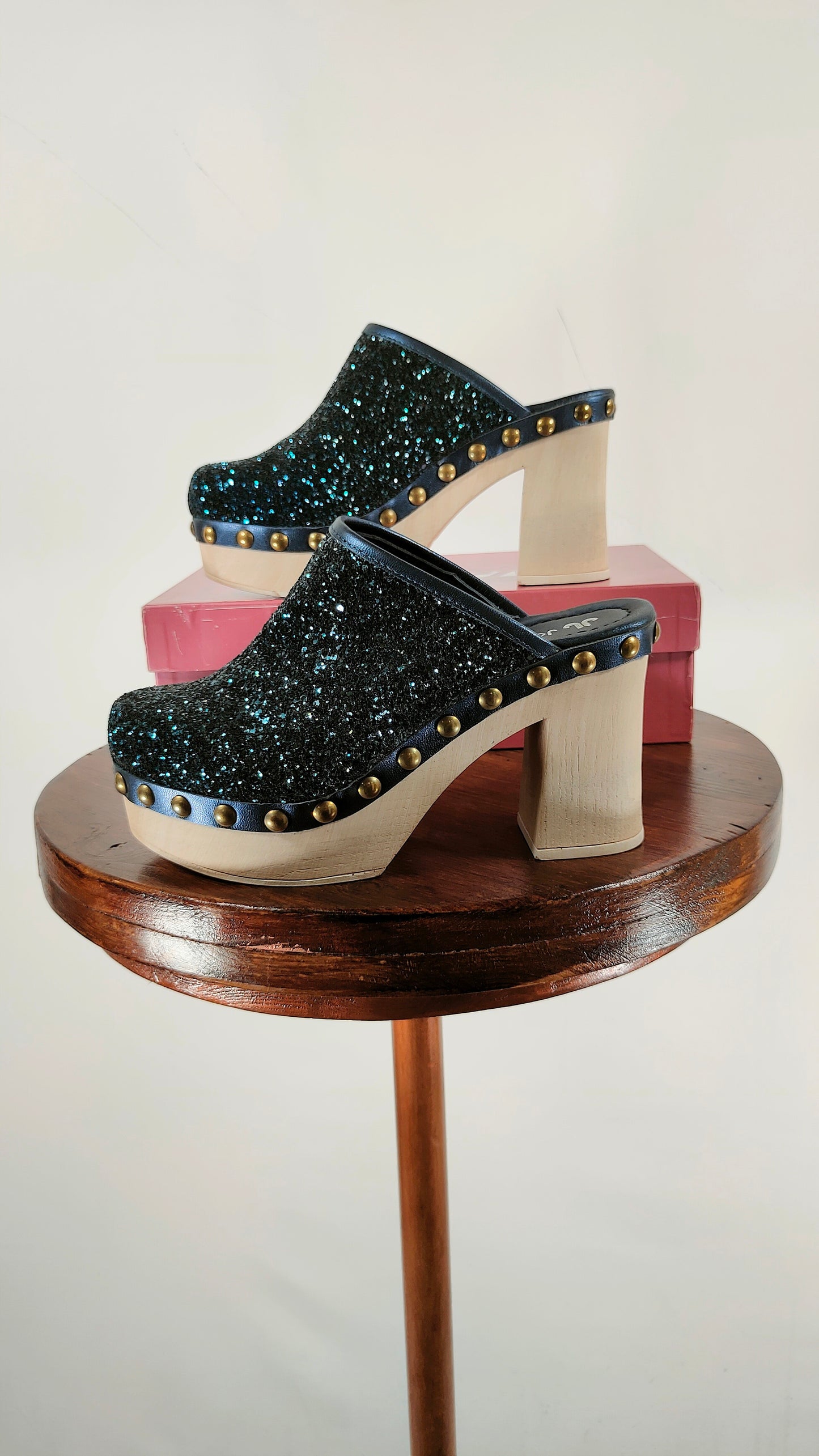 Zuecos glitter brillantes azules Jorge Juan
