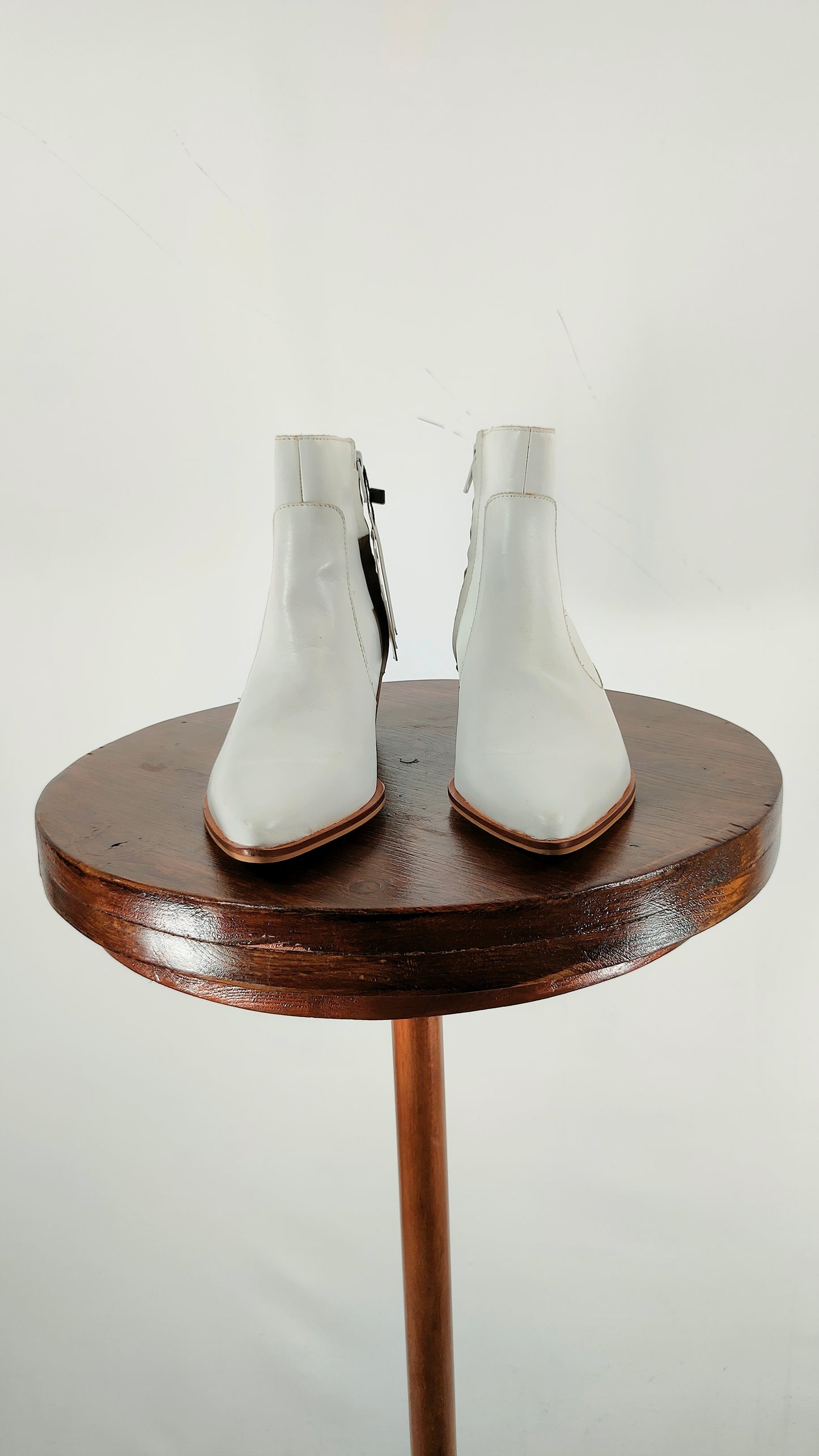 Botines blancos de piel Zara