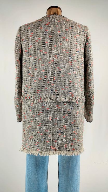 Abrigo tweed con bolsillos Zara