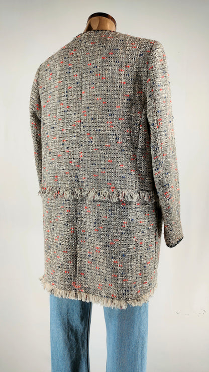 Abrigo tweed con bolsillos Zara
