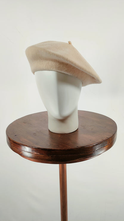 Boina de lana beige Pure New Wool