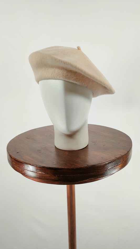 Boina de lana beige Pure New Wool