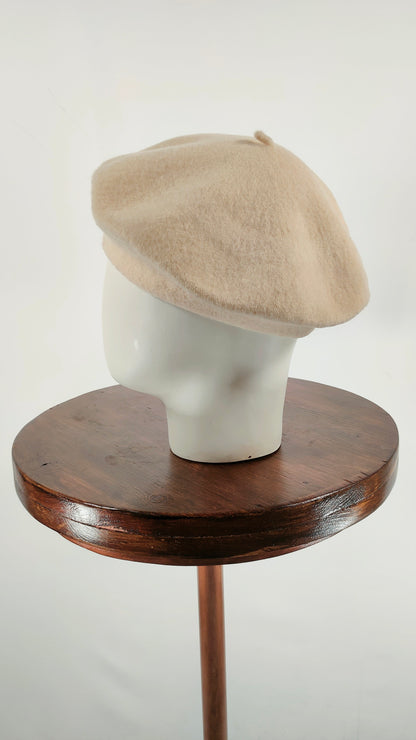 Boina de lana beige Pure New Wool