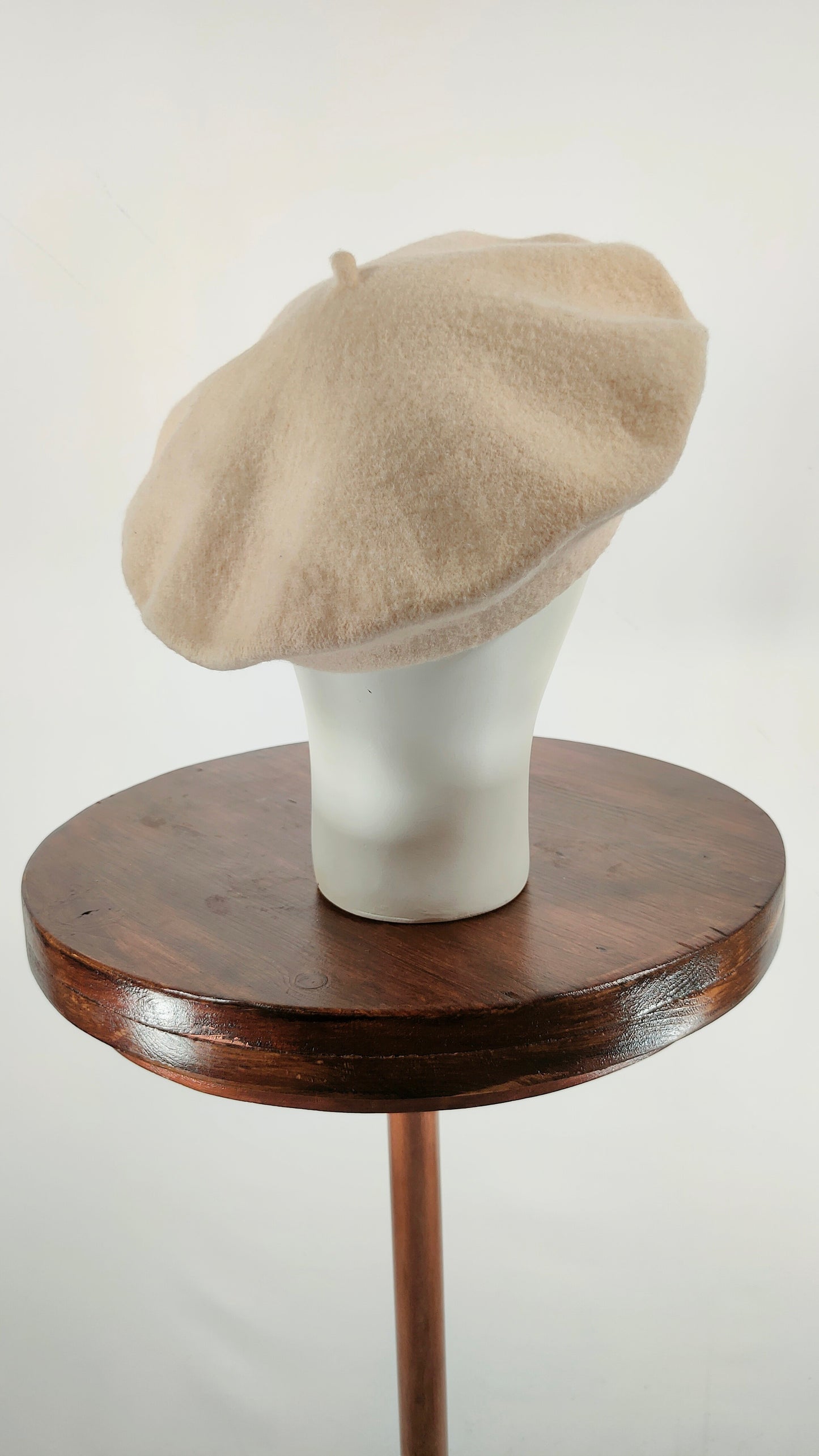 Boina de lana beige Pure New Wool