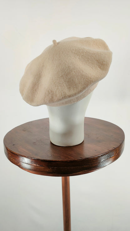 Boina de lana beige Pure New Wool