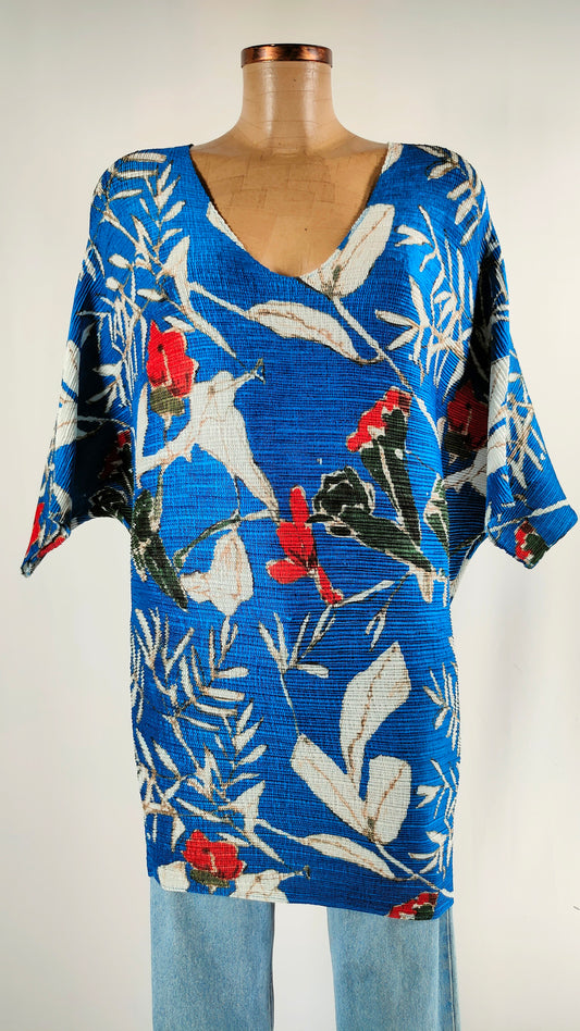 Blusa maxi azul Adolfo Domínguez