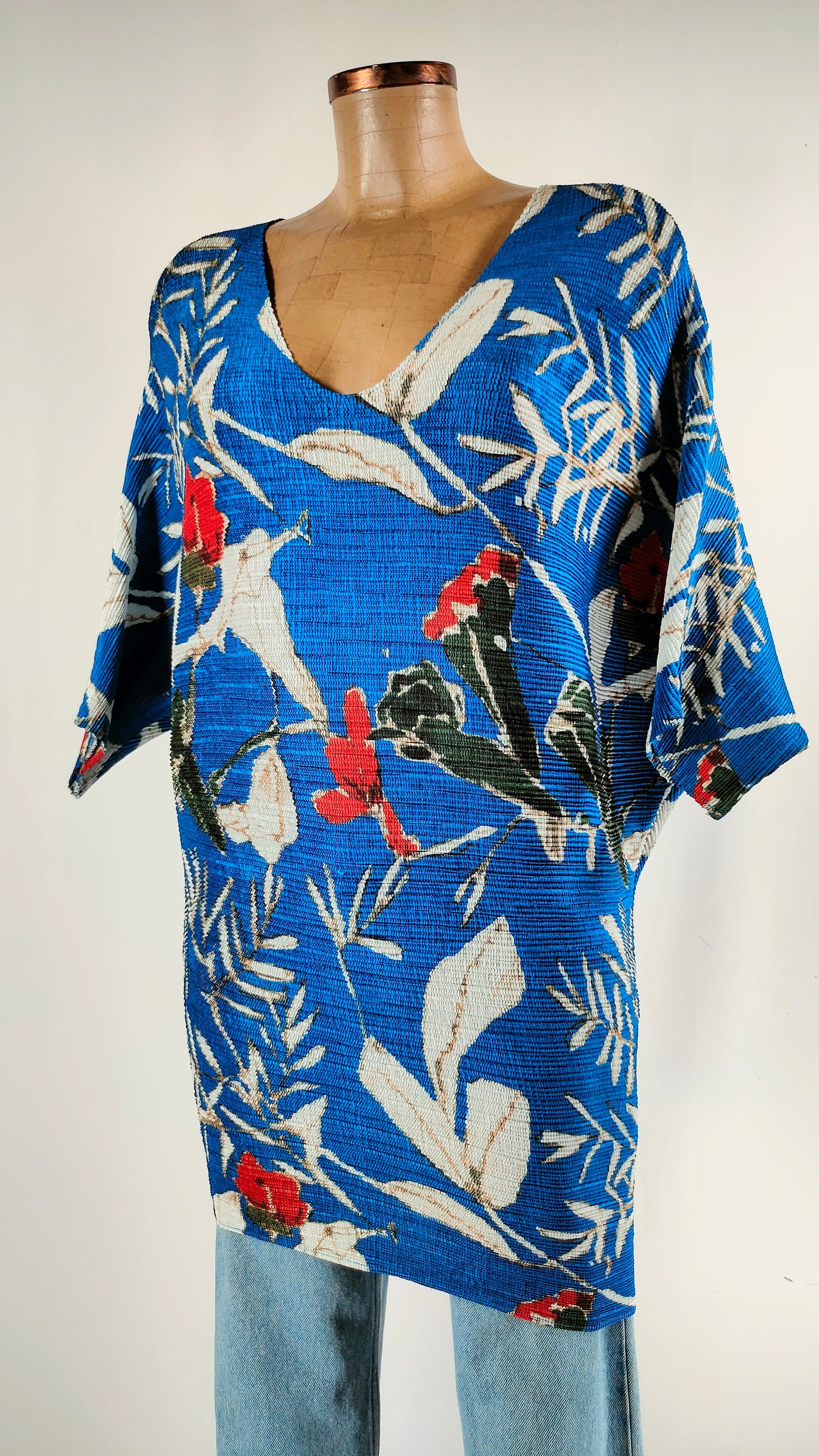 Blusa maxi azul Adolfo Domínguez
