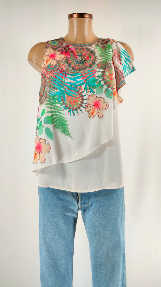 Blusa sin mangas Desigual con apliques brilllantes