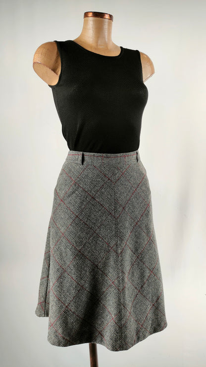 Falda evasé de cuadros Caroll