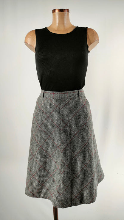 Falda evasé de cuadros Caroll