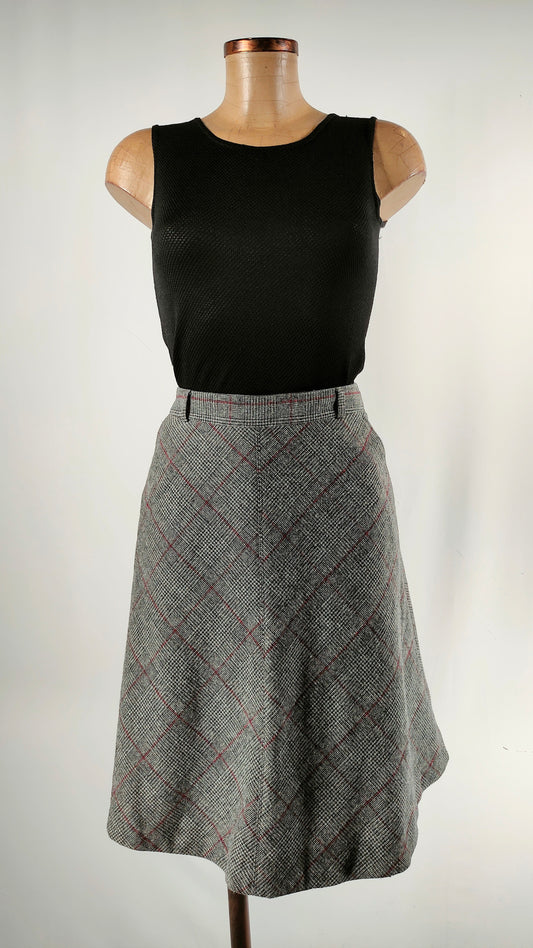 Falda evasé de cuadros Caroll