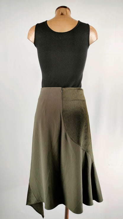 Falda verde bimaterial Cos