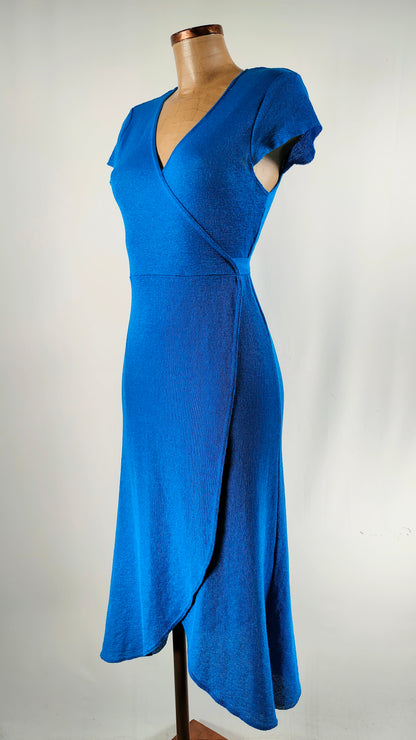 Vestido azul con brillos Mango