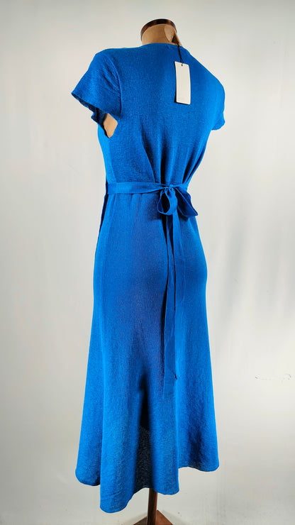 Vestido azul con brillos Mango