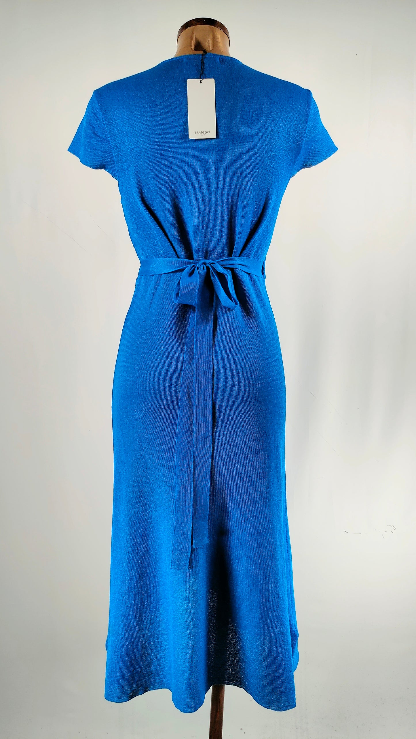 Vestido azul con brillos Mango