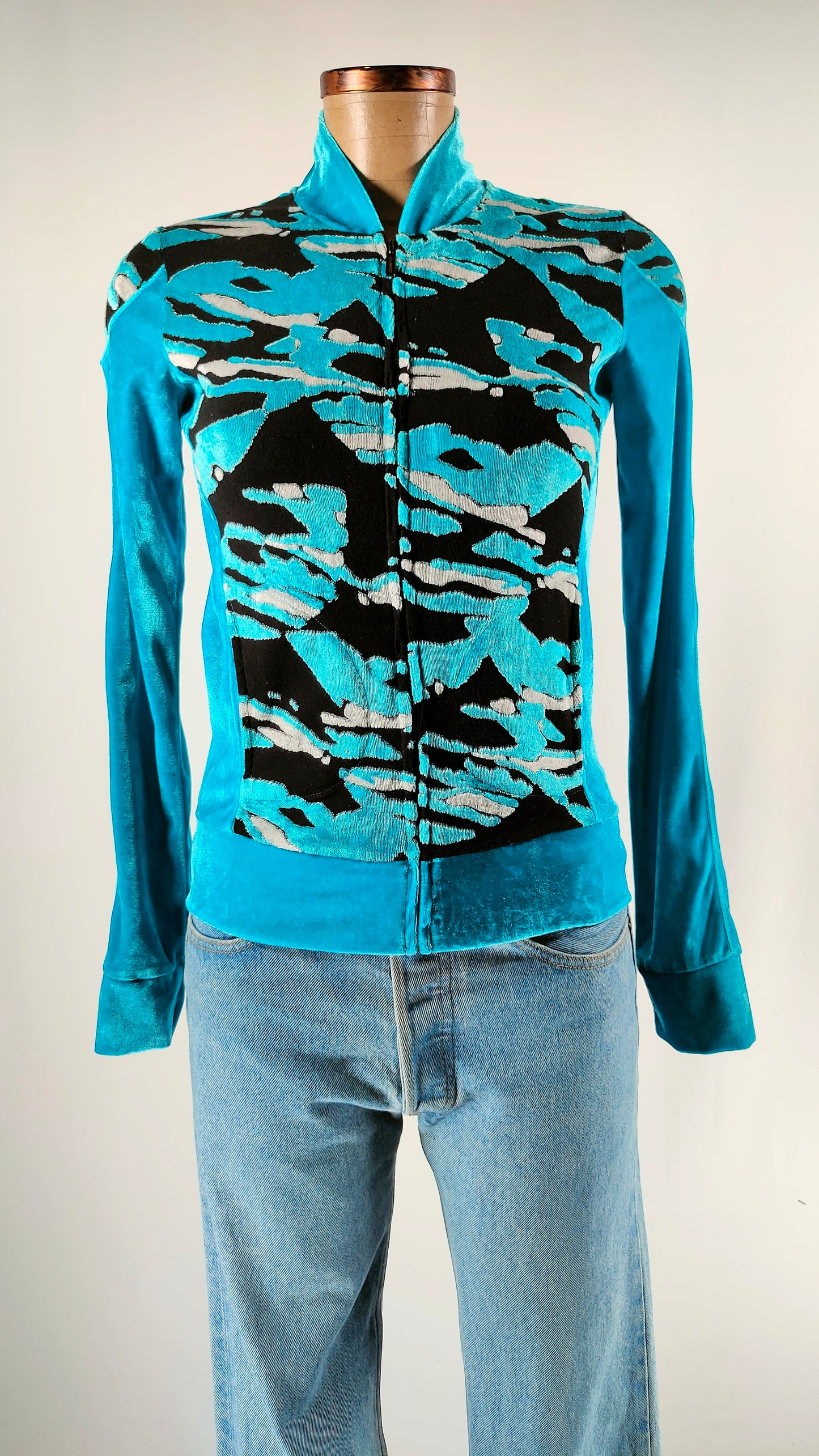 Chaqueta aterciopelada azul Custo