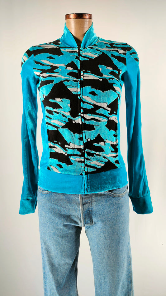Chaqueta aterciopelada azul Custo