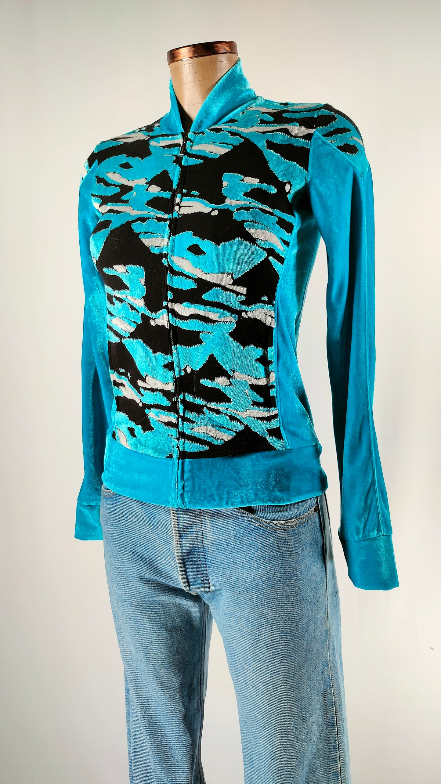 Chaqueta aterciopelada azul Custo