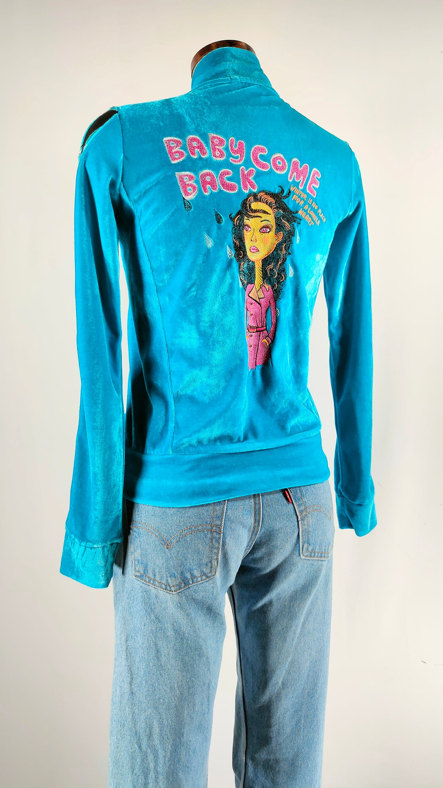Chaqueta aterciopelada azul Custo