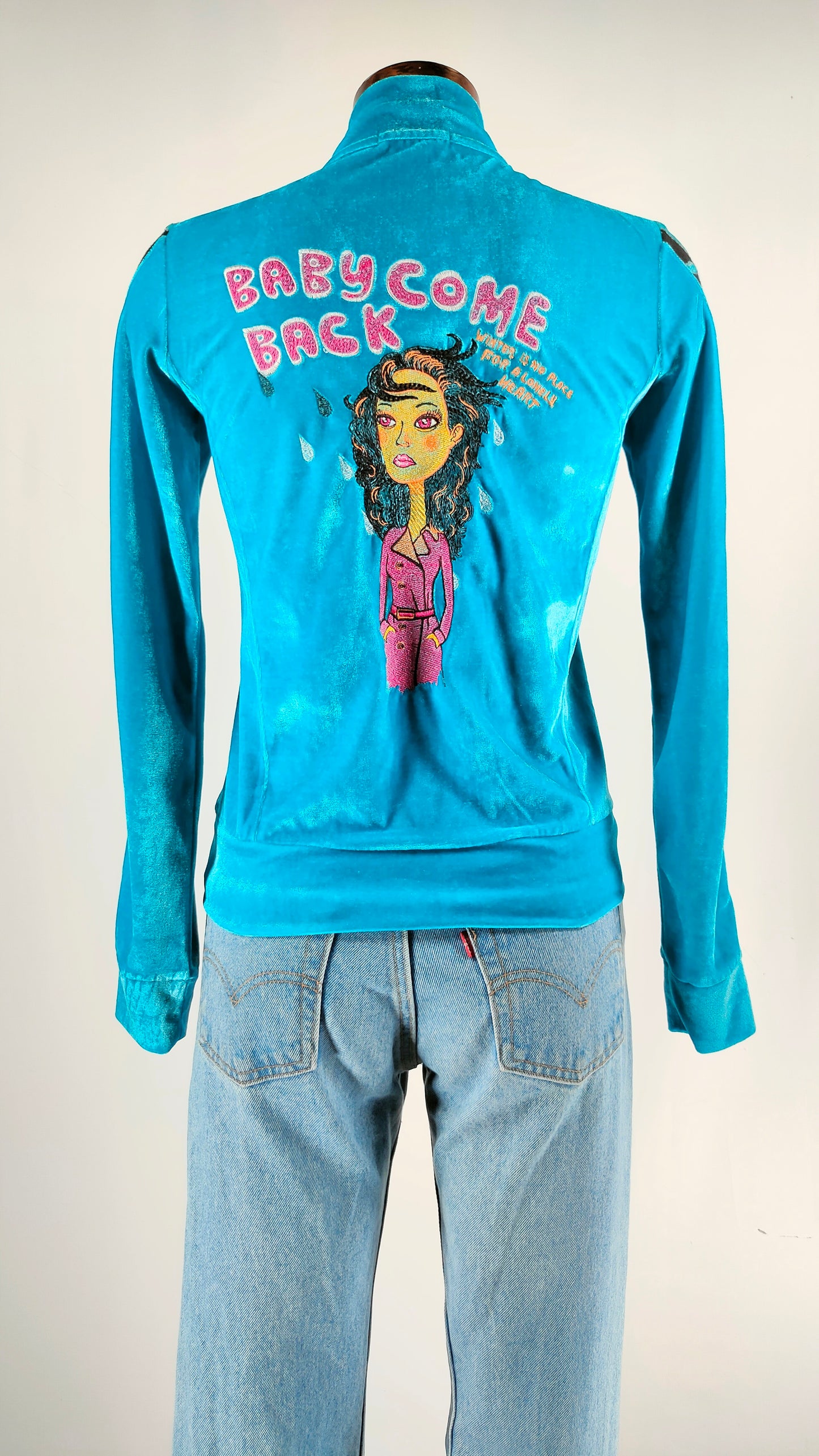 Chaqueta aterciopelada azul Custo