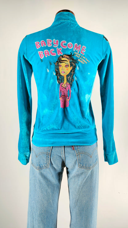 Chaqueta aterciopelada azul Custo