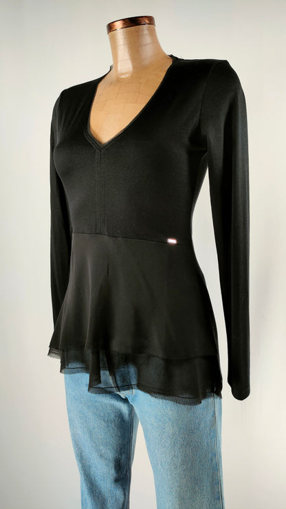 Camiseta Salsa bimaterial negra